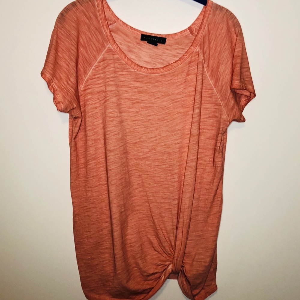 Sanctuary Orange Heathered Knot waist Tshirt
